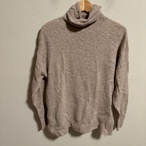 MNG by mango Perkins 100% Wool Turtleneck Slit Sweater Oversized- Size Medium - Picture 2 of 9